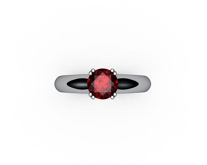 Ruby Ring Solitaire ring Gold ring Ruby Ring Engagement Ring Solitaire Ring 18K White gold July Birthstone