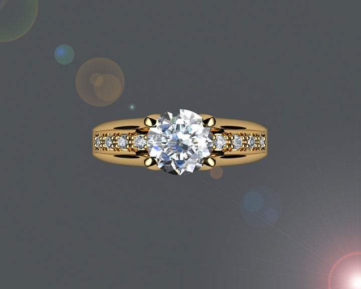Tension Ring Promise Ring Channel set Ring,Diamond ring Gold ring Moissanite Engagement Ring 14K Yellow Gold Tension Ring Mother to Daughter
