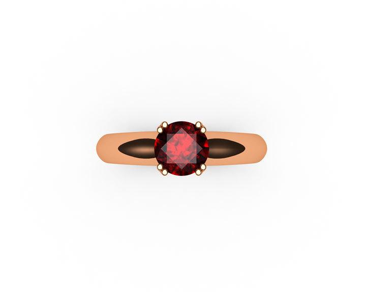 Gold Ring Ruby Ring Engagement Ring Solitaire Ring 18K Yellow gold July Birthstone