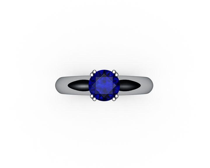 Gold Ring Sapphire Ring Victorian ring Engagement Ring Solitaire Ring 18K White gold September Birthstone