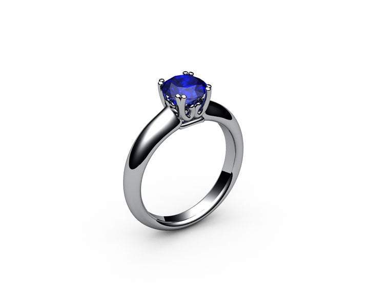 Sapphire Solitaire Ring, Blue Sapphire Engagement Ring, Victorian Rose Gold Ring, Sapphire Jewellery, Beautiful Engagement Ring, Gold Ring