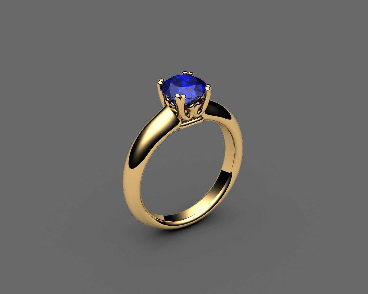 Gold ring Celtic ring Sapphire Ring Engagement Ring Solitaire Ring 18K Yellow gold September Birthstone