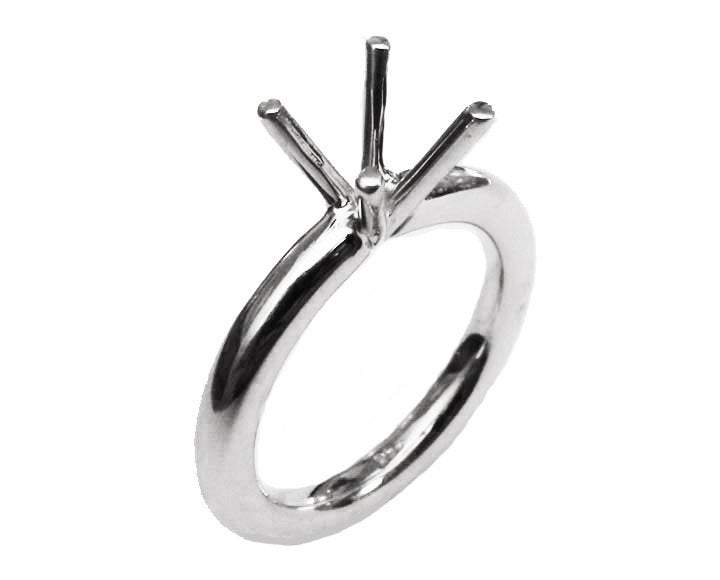 Ring Blank, Gold ring Solitaire ring setting Engagement Ring Solitaire Ring in Solid 18K White Gold - Lianne Jewelry