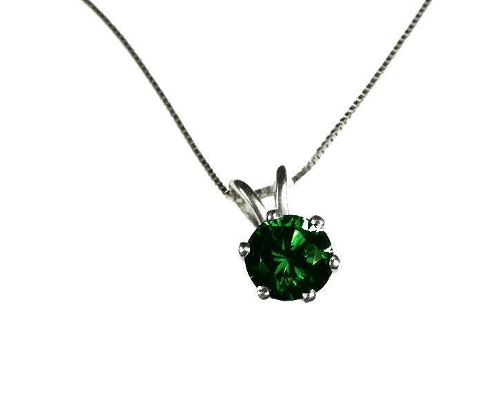 Genuine Emerald Pendant Necklace Emerald Pendant 3mm 3.5mm 4 mm 4.5mm 5 mm in 14K gold including 16.5