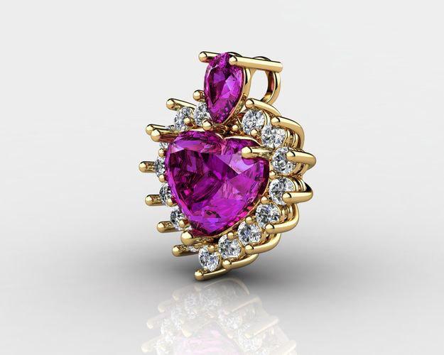 Purple Heart February Birthstone Jewelry Amethyst Pendant Purple Heart Pendant Love Pendant in Yellow Gold