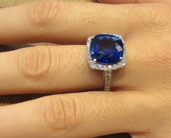 Sapphire Cluster Ring Diana Ring Sapphire Ring 8 carat Engagement Ring September Birthstone Sapphire Gemstone Ring Sapphire Jewelry
