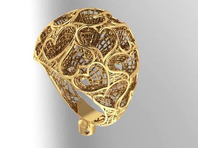 Gold ring Brutalist ring Heart ring Unique Engagement ring Floral ring 18K gold Engagement gift