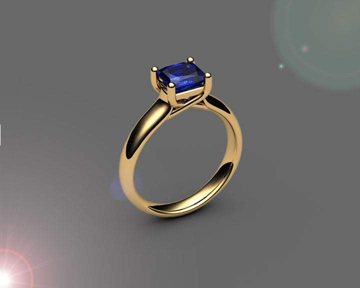 Gold ring Engagement ring Sapphire ring Solitaire ring Trellis 18K White Yellow or Rose gold Jewelry