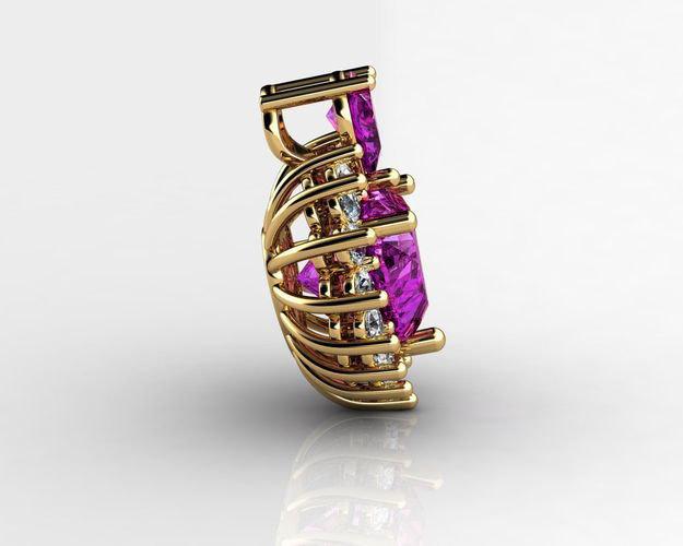 Purple Heart February Birthstone Jewelry Amethyst Pendant Purple Heart Pendant Love Pendant in Yellow Gold
