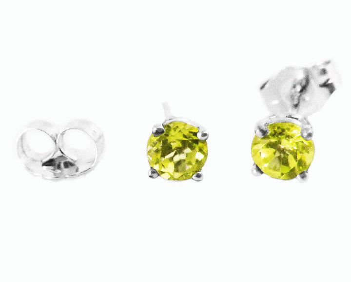 Yellow Sapphire Stud Earrings studs Gemstone 14K White Gold Earrings Wedding Jewelry Anniversary Gift