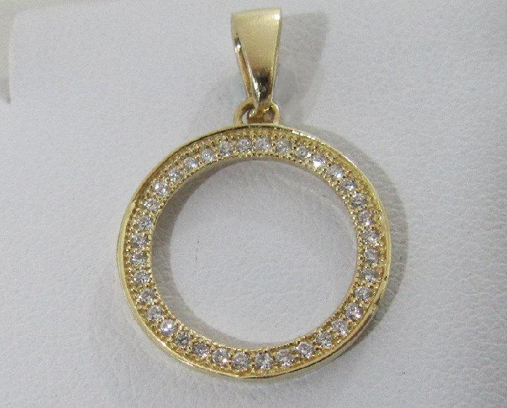Clearance SALE 50% Off, 14K Circle Pendant, 36 Diamonds, 36th Anniversary Pendant, Celtic Pendant, Round Pendant