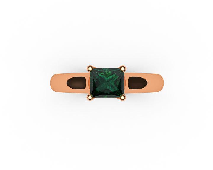 Gold ring Engagement ring Emerald ring Solitaire ring Trellis 18K White Yellow or Rose gold Jewelry