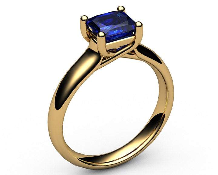 Gold ring Engagement ring Sapphire ring Solitaire ring Trellis 18K White Yellow or Rose gold Jewelry