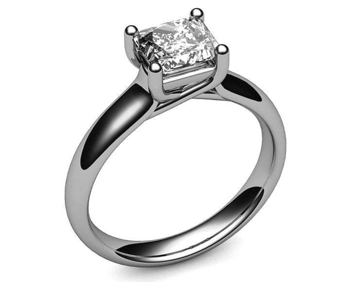 Gold Solitaire Engagement Ring Swirl Trellis Diamond ring Gold ring Solitaire ring Trellis 18K White Yellow Rose gold Jewelry