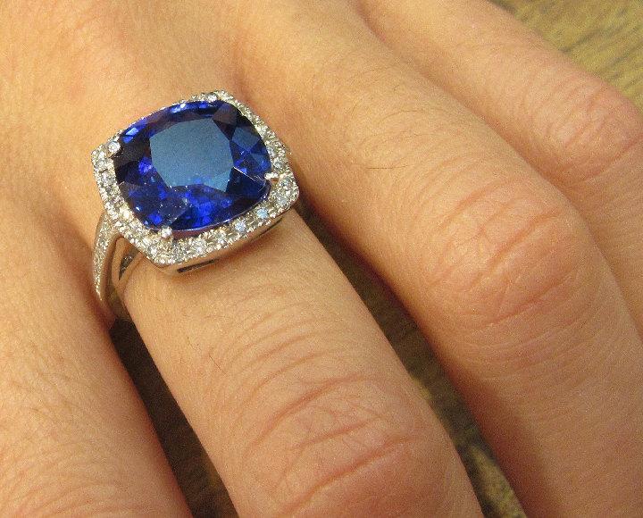 Sapphire Cluster Ring Diana Ring Sapphire Ring 8 carat Engagement Ring September Birthstone Sapphire Gemstone Ring Sapphire Jewelry - Lianne Jewelry