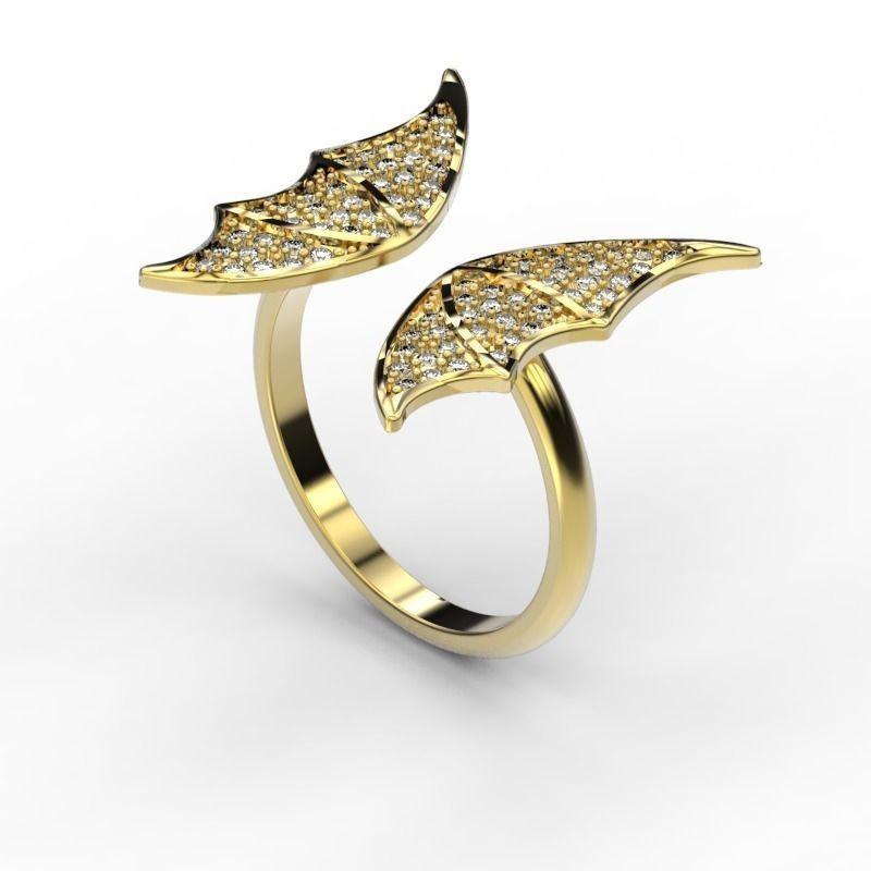 Butterfly Ring with Diamonds pave set Unique Anniversary - Lianne Jewelry