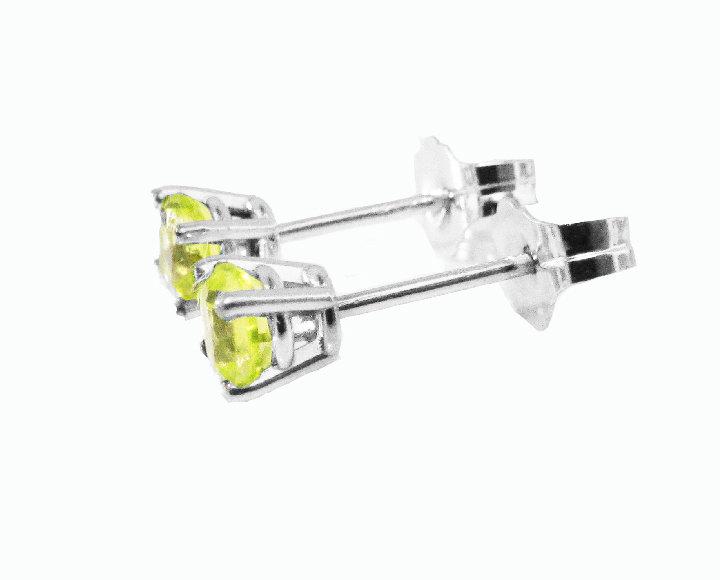 Yellow Sapphire Stud Earrings studs Gemstone 14K White Gold Earrings Wedding Jewelry Anniversary Gift