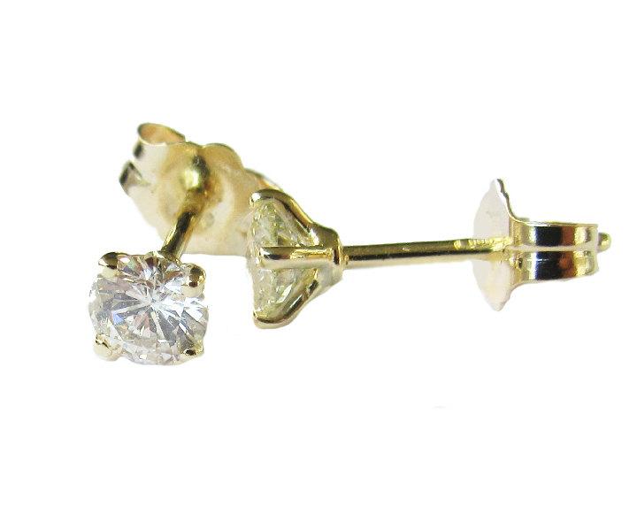Gold Earrings Stud Earrings bridesmaid Gift 14K Yellow Gold Natural Diamonds H SI1 0.50 carat Round cut