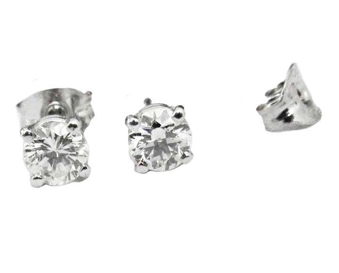 Stud Earrings 18K White Gold Diamonds G VS 0.50 carat Round Brilliant cut - Lianne Jewelry
