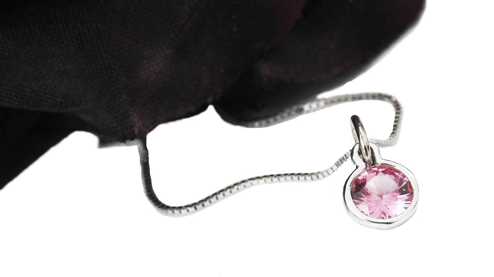 Pendant Deluxe Pink Sapphire Round Pendant 4.5 mm. 14K or 18K gold  Minimalist pendant