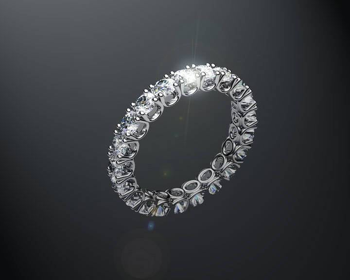 Anniversary Ring Eternity Ring Stacking Ring White Sapphire Ring  2 ct 18K Rose White or Yellow gold marriage forever Gift - Lianne Jewelry