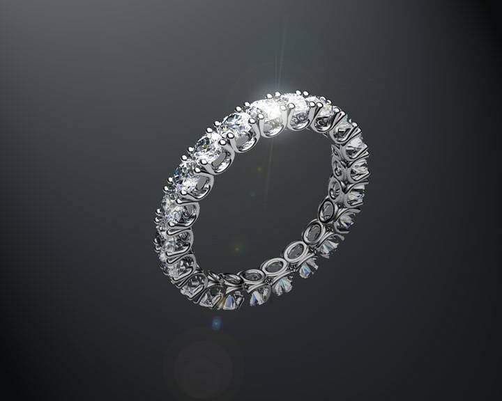 Anniversary Ring Eternity Ring Alliance Ring White Sapphire Ring 2+ carat 18K Yellow White or Rose gold marriage forever 21st Anniversary - Lianne Jewelry
