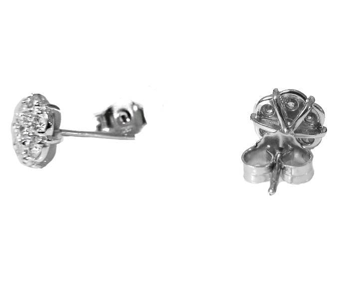 Diamond Earrings Art Nouveau Earrings Flower Earrings Wedding Earrings Diamond Floral Earrings 14K Gold Diamond Earrings Vintage Earrings - Lianne Jewelry