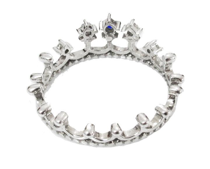 Edwardian Sapphire ring Crown ring Claddagh Jewelry Prom jewelry Princess ring 14K gold 18K gold Crown ring crown jewelry