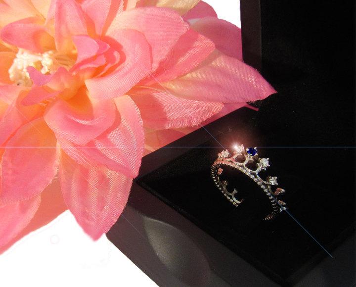 Edwardian Sapphire ring Crown ring Claddagh Jewelry Prom jewelry Princess ring 14K gold 18K gold Crown ring crown jewelry