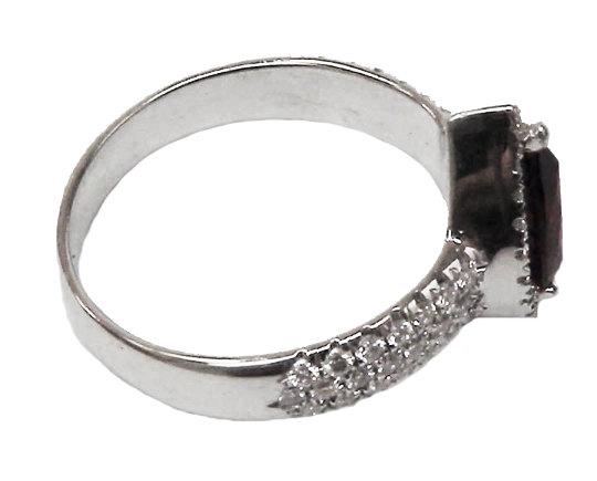 Ruby Ring Engagement ring Pear-cut Pave-set diamonds 18K White gold Jewelry marriage pave ring wedding party