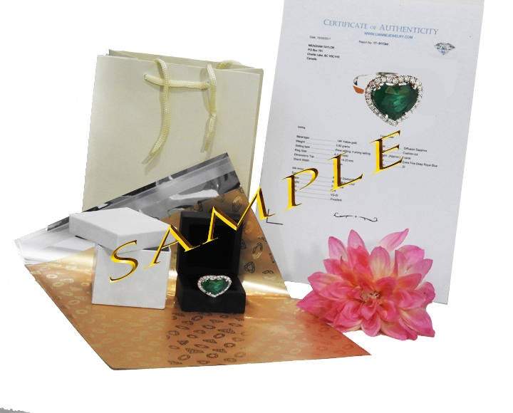 Sapphire Tension Ring Gold ring Sapphire Engagement Ring 18K White Gold Tension Ring