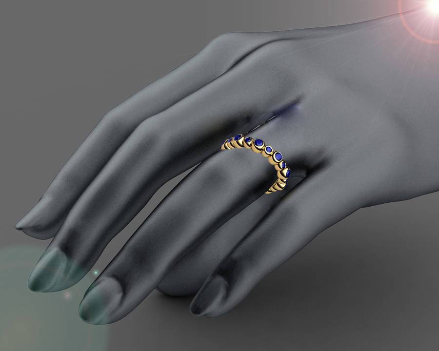 Sapphire Bella Ring 20 stones 18K Yellow Gold for your Love One