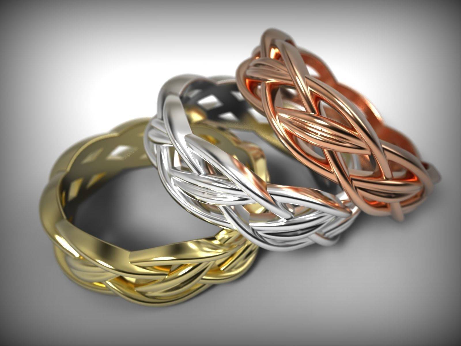 18K Braided Wedding band Forever and Always