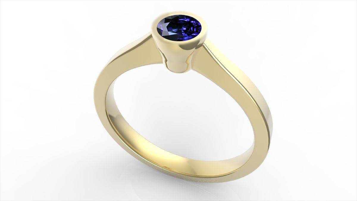 Solitaire Engagement Ring Solitaire Bezel Set Engagement Ring Bezel Set Solitaire Ring Sapphire Solitaire Ring Solitaire Ring