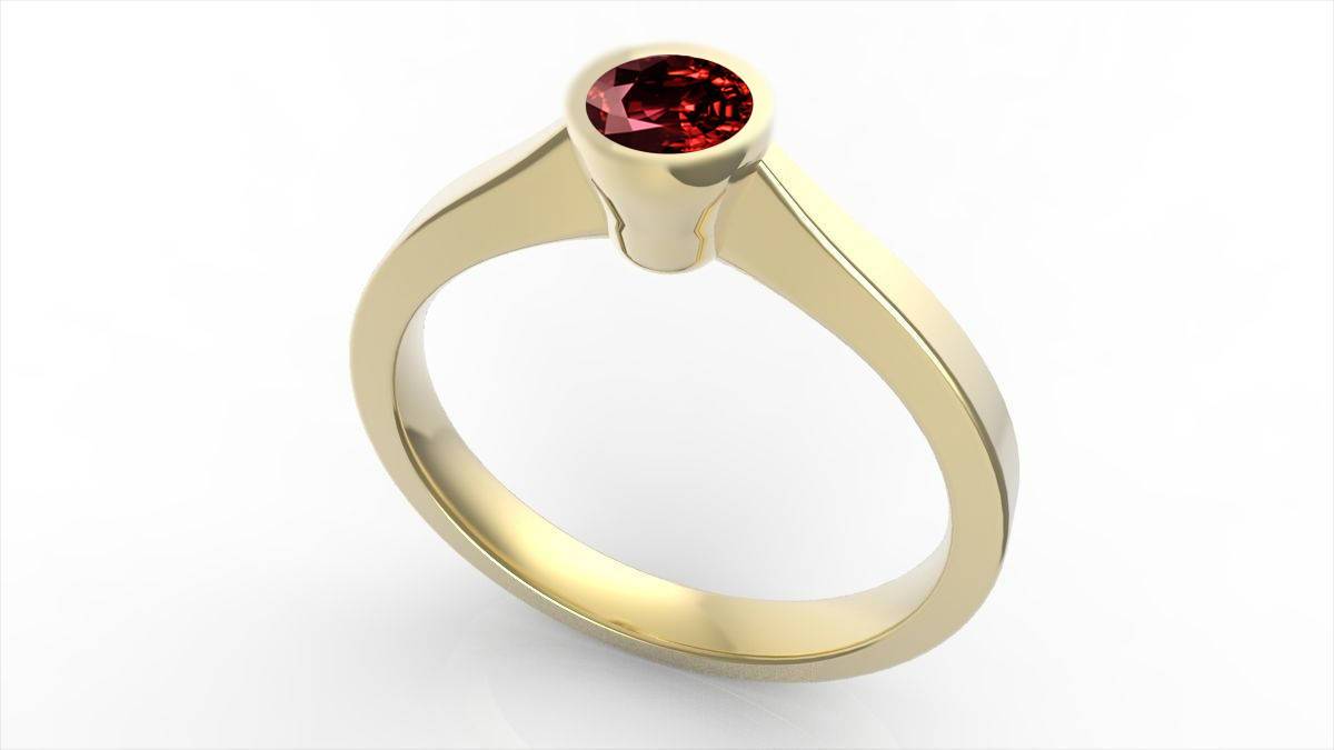Ruby Ring Red Ring Solitaire Ring Bezel Set Engagement Ring Red Stone Ring Stackable Gold Ring July Birthstone Ring Gift for Her