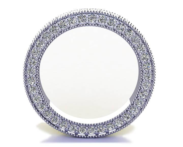 18K White gold Diamond Wedding Band, Eternity Ring, Wedding Gift 115 Diamonds E-F/VVS