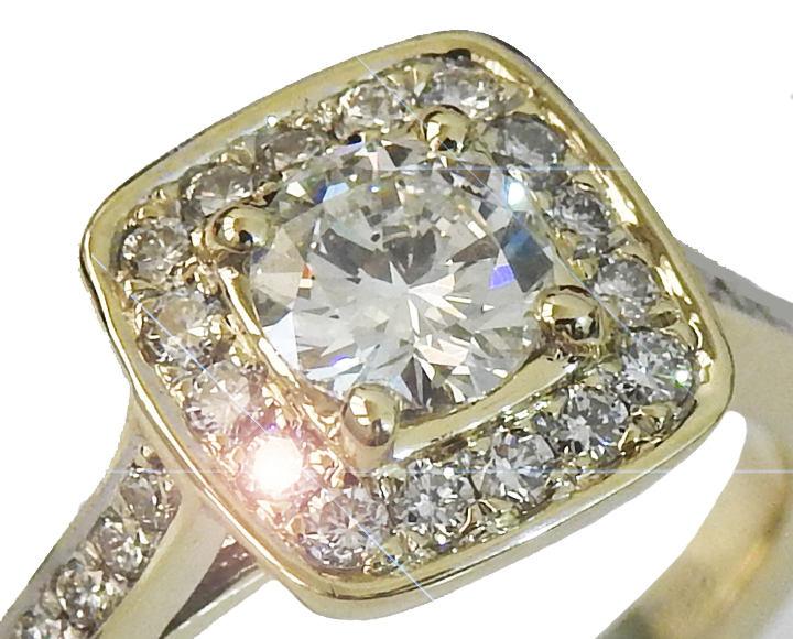 Vintage Gold ring Engagement Ring Unique Ring Cluster Ring Diana Ring  Diamond Engagement ring Classic ring - Lianne Jewelry