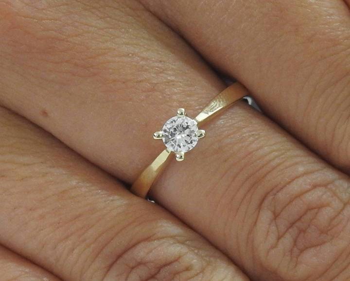 Diamond ring Wedding Gift, Unique Solitaire Ring Celtic Ring 14K Yellow Gold Classic | Wedding | Anniversary | Bridal | Promise Ring