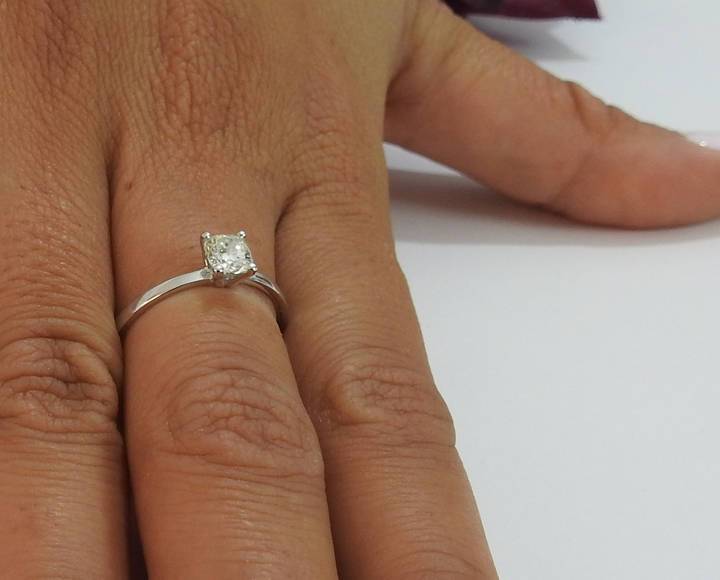 Diamond ring  Gold ring Engagement ring Solitaire Ring Diamond Ring in 14K White Gold - Lianne Jewelry