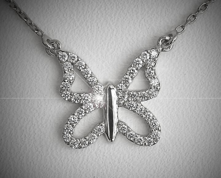 Gold Pendant Diamond Pendant Butterfly Pendant Animal Pendant 14K or 18K White Yellow or Rose gold Minimalist pendant