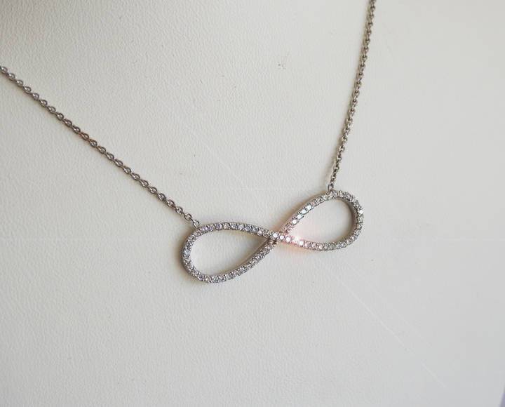 Gold Pendant Diamond Pendant Infinity Pendant Forever Pendant Love pendant 14K or 18K White Yellow or Rose gold   Minimalist pendant