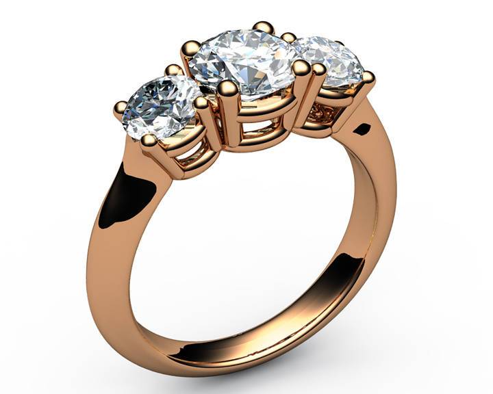 3 Diamond Ring, 3 Diamond Engagement Ring, 3 Diamond Wedding Ring, Brilliant Cut Engagement Ring, Cute Wedding Rings, Wedding Ring Gold