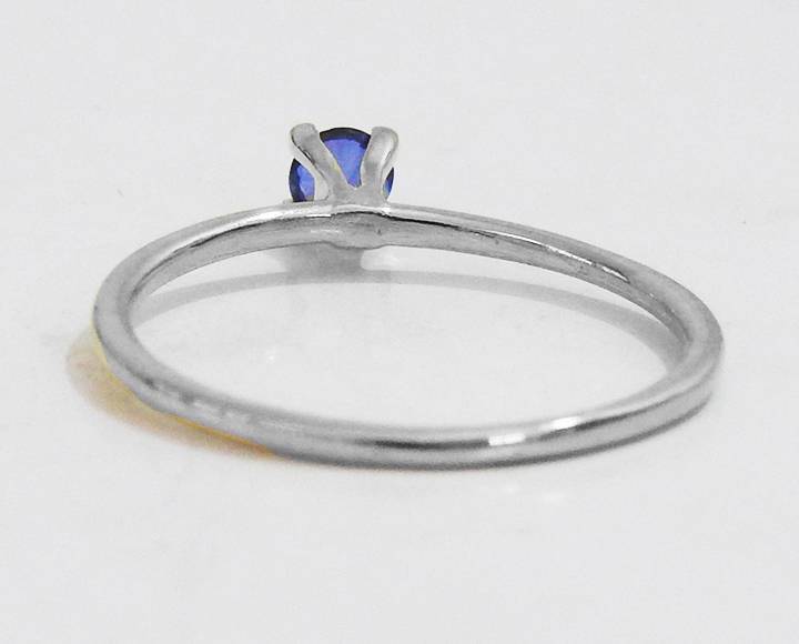 Girlfriend gift Boho ring Minimalist ring Solitaire Ring Sapphire Ring Thin Ring 14K or 18K White gold  September Birthstone