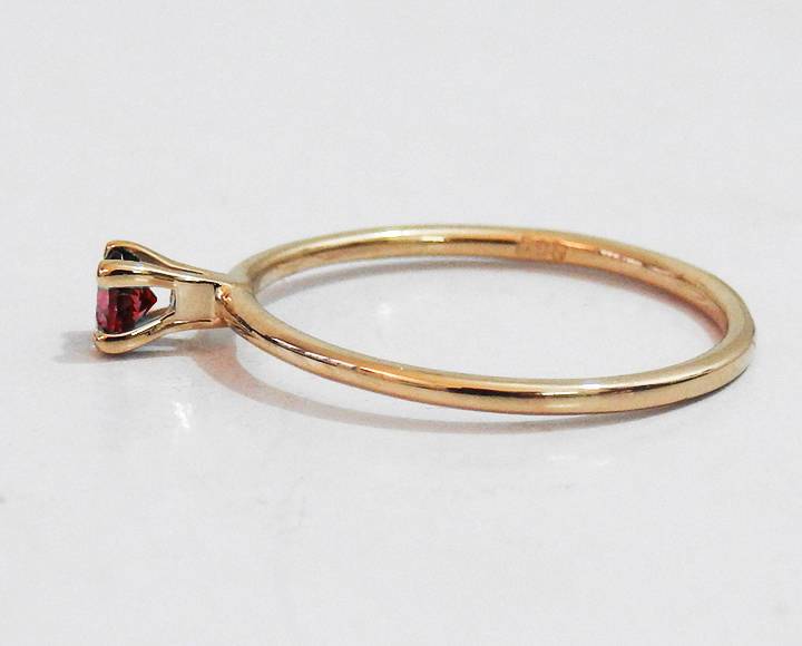 Genuine Ruby engagement ring rose gold Unique ruby ring Deep Red Ruby Promise Ring Dainty vintage ring 14k 18k  September stone