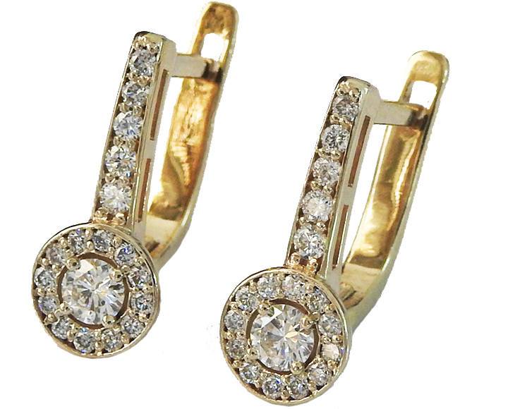 Vintage Diamond Halo Leverback Diamond Earrings Diamond Hoop Earrings Wedding Earrings Diamond Floral Earrings Yellow Gold Vintage Earrings - Lianne Jewelry