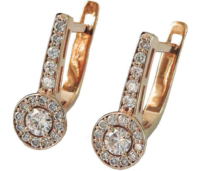 Diamond Earrings Diamond Hoop Earrings Wedding Earrings Diamond Floral Earrings 14K or 18K Rose Gold Diamond Earrings Vintage Earrings - Lianne Jewelry