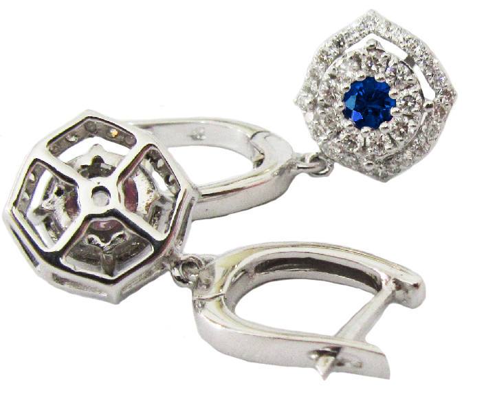 Vintage Diamond Earrings Sapphire Earrings Chandelier Earrings Wedding Earrings 14K Diamond Earrings Vintage Earrings