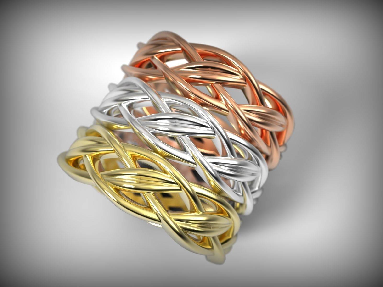 18K Braided Wedding band Forever and Always