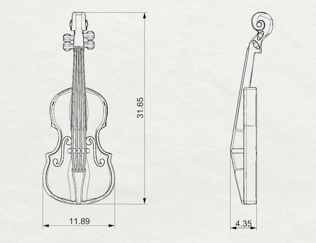 Violin Pendant 14K Or 18K Yellow & White Gold Music Teacher Gift Violin Charm Antique Gold Music Themed Pendant Music Instrument Jewelry
