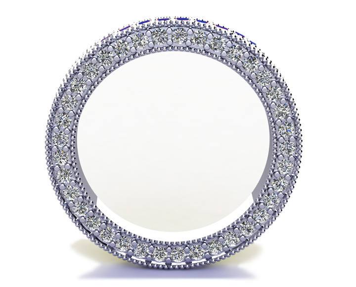 18K Sapphire & Diamond Exclusive Wedding Band 115 stones Eternity Ring anniversary ring Anniversary Gift